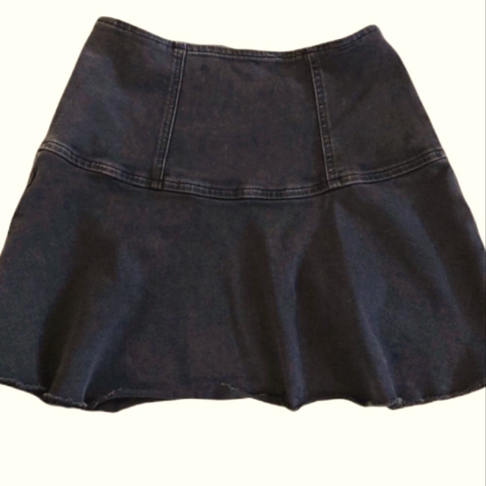 Free People Black Jean Skirt